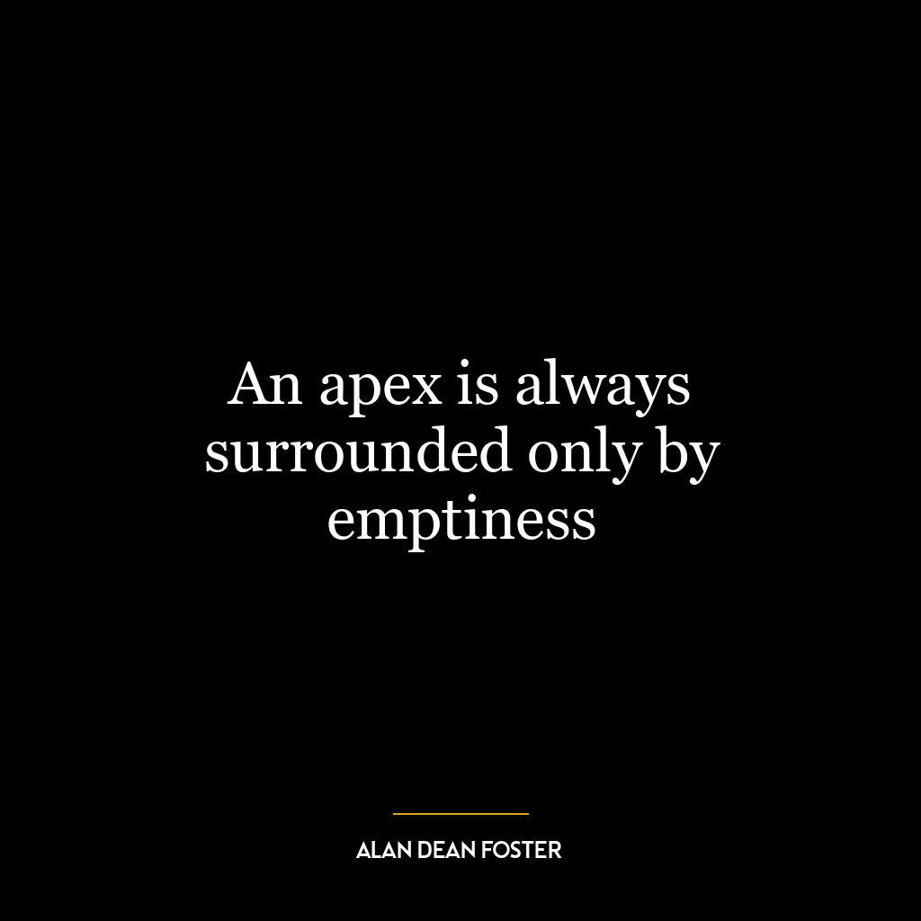 An apex is always surrounded only by emptiness