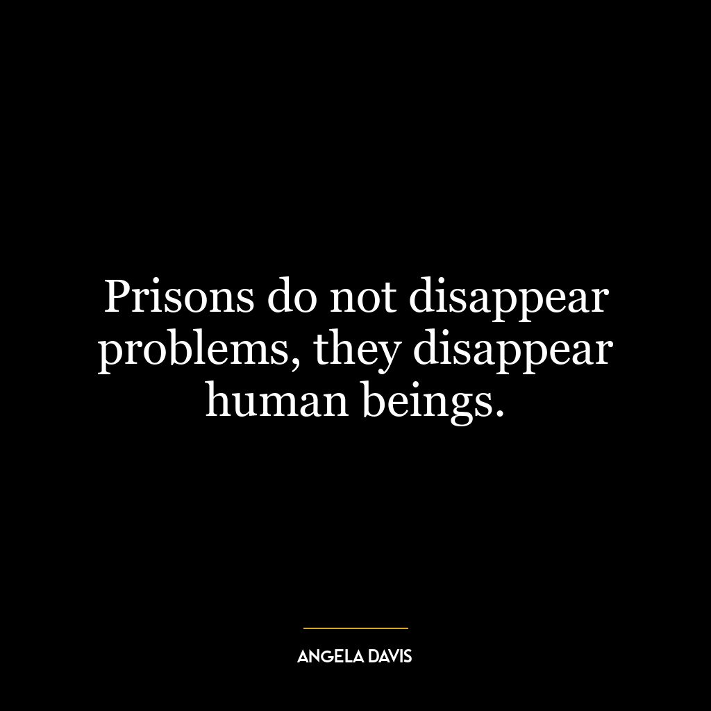 Prisons do not disappear problems, they disappear human beings.