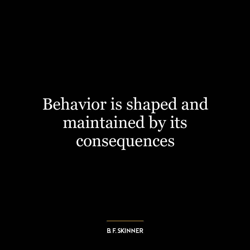 Behavior is shaped and maintained by its consequences