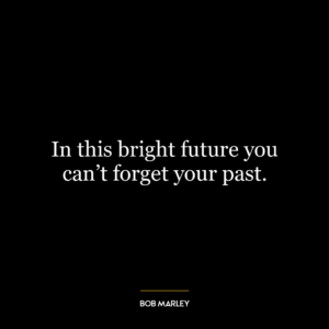 In this bright future you can’t forget your past.