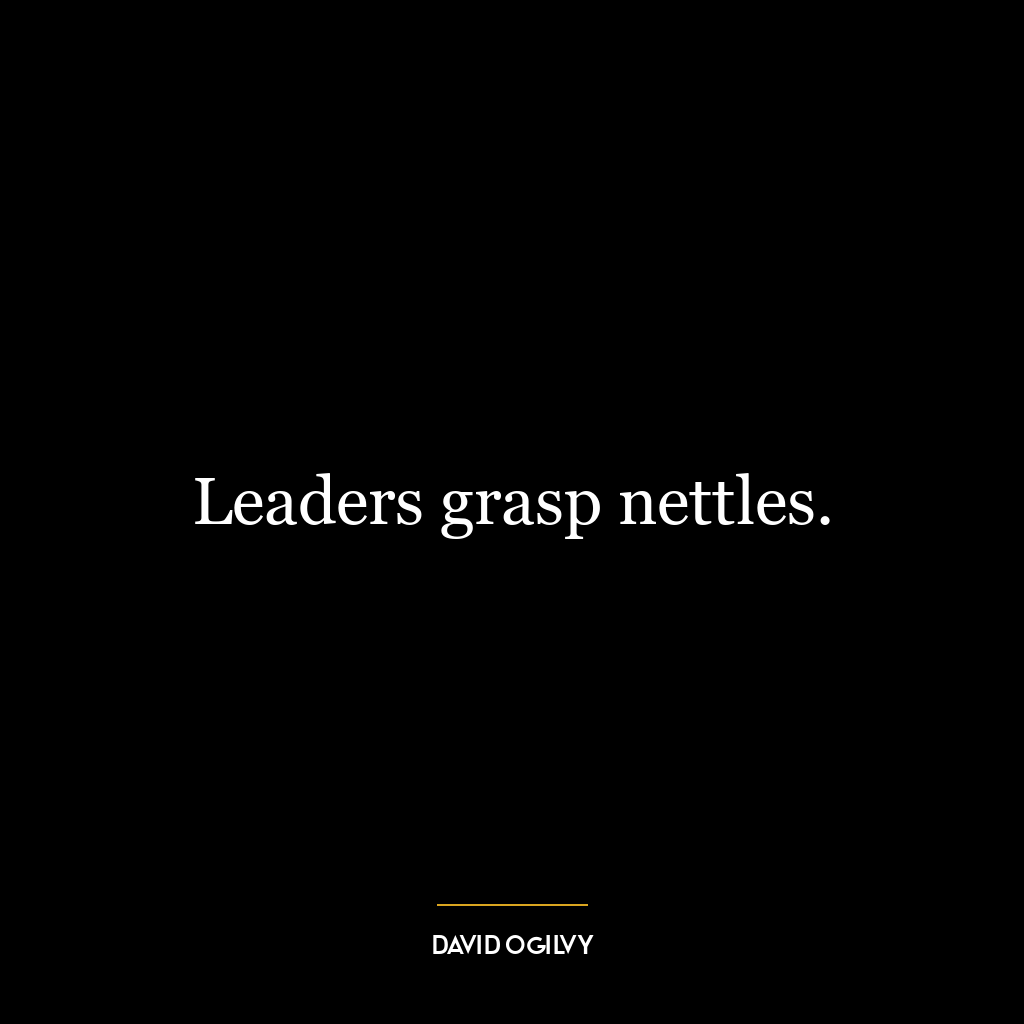 Leaders grasp nettles.