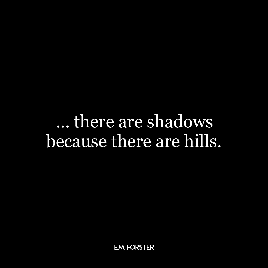 … there are shadows because there are hills.