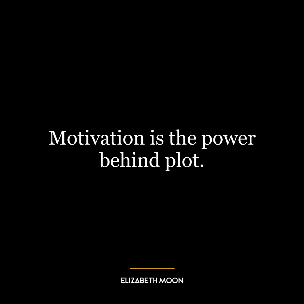 Motivation is the power behind plot.