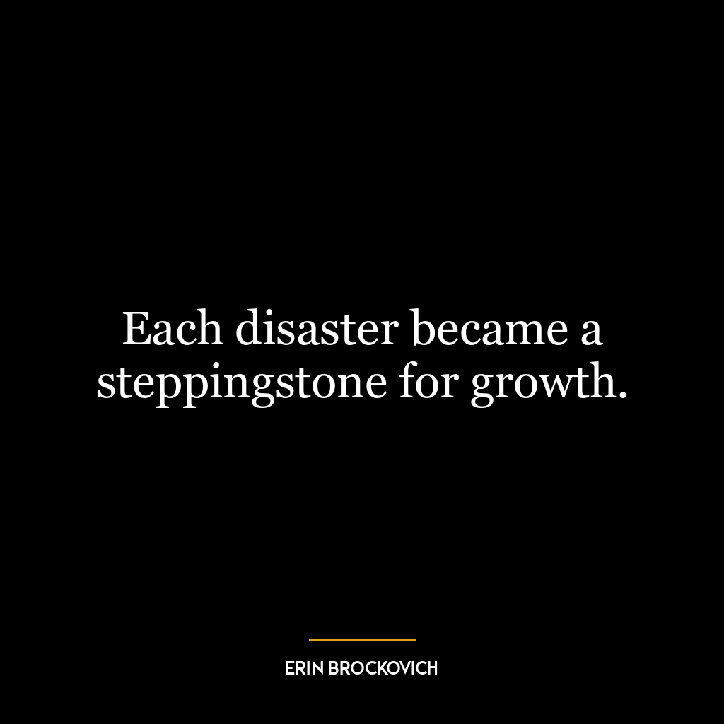 Each disaster became a steppingstone for growth.