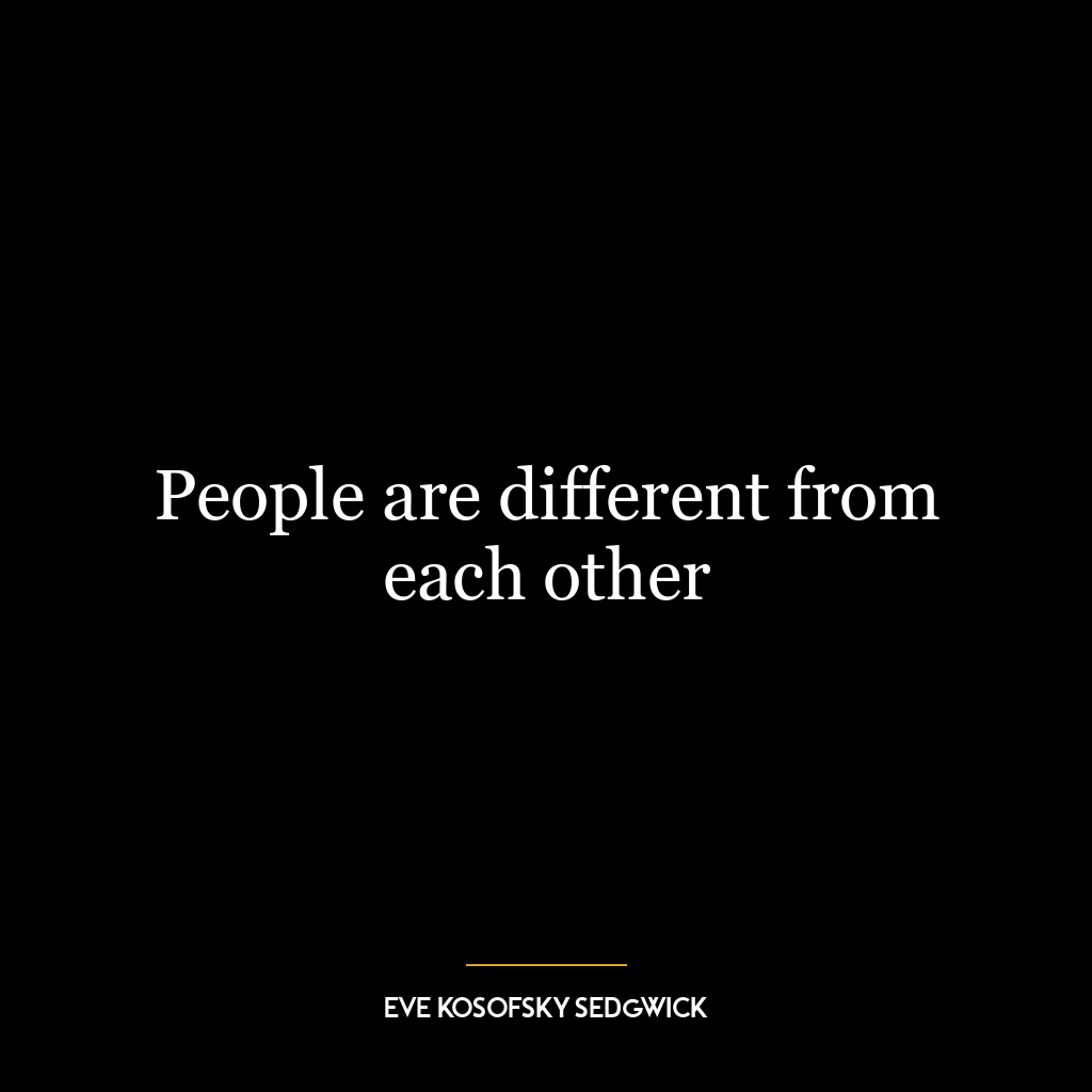 People are different from each other