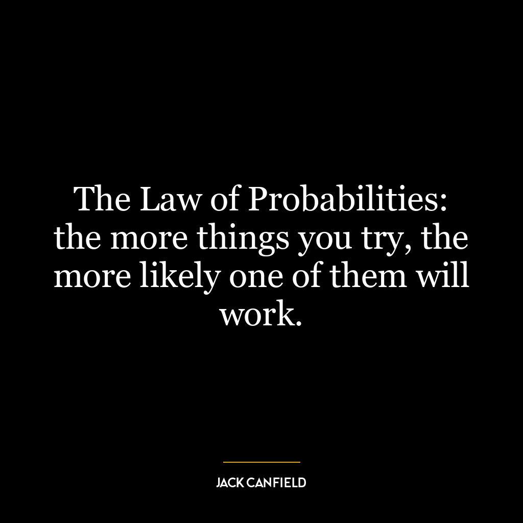 The Law of Probabilities: the more things you try, the more likely one of them will work.