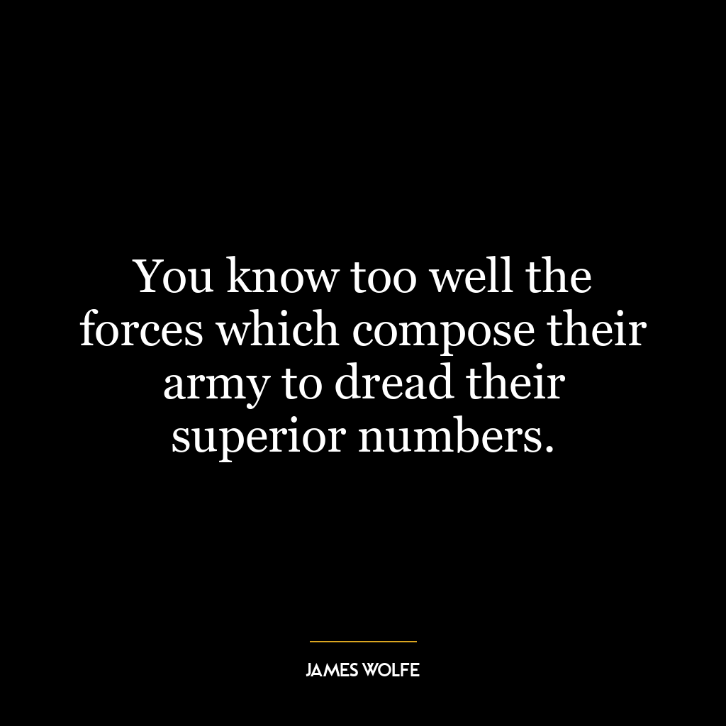 You know too well the forces which compose their army to dread their superior numbers.