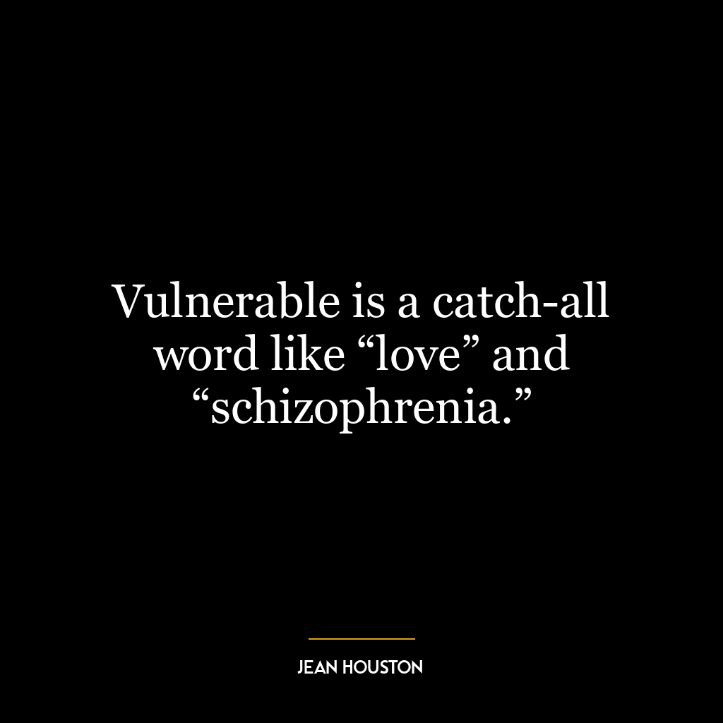 Vulnerable is a catch-all word like “love” and “schizophrenia.”