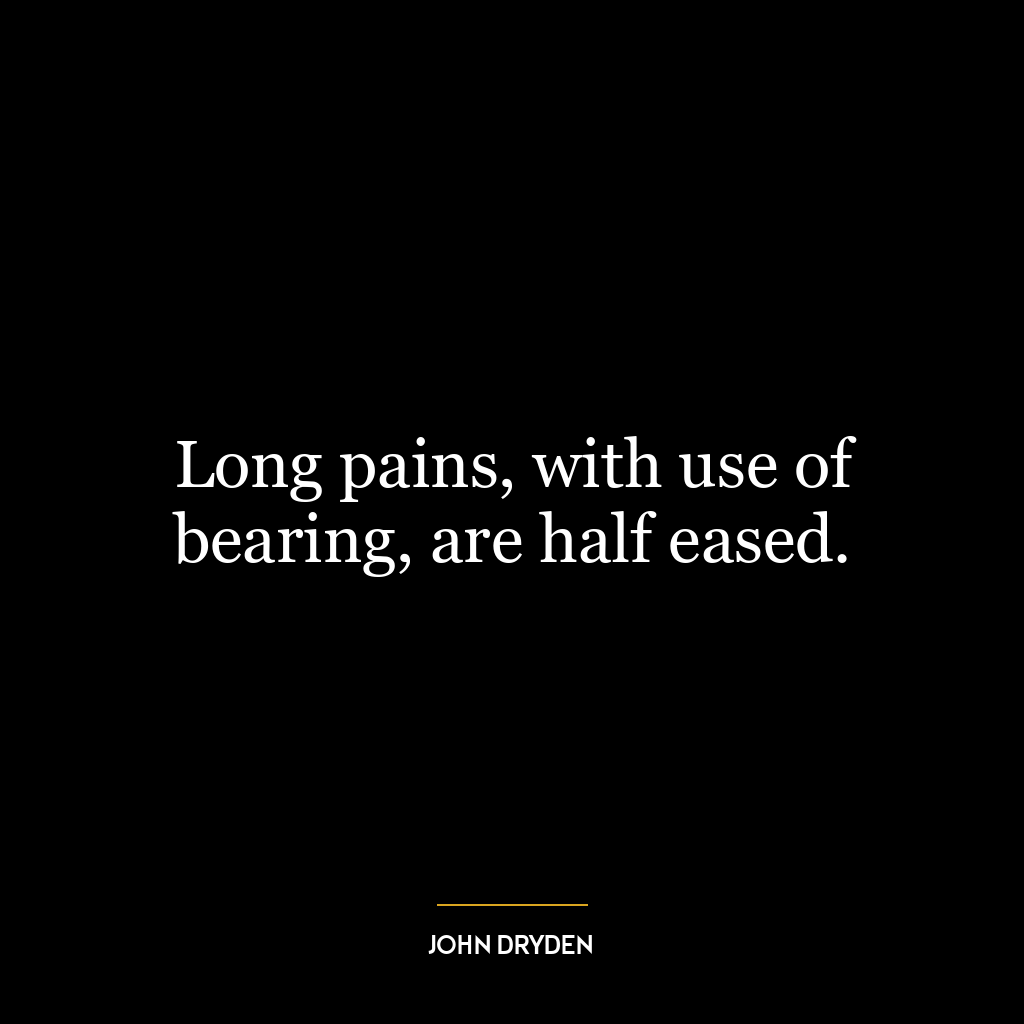 Long pains, with use of bearing, are half eased.