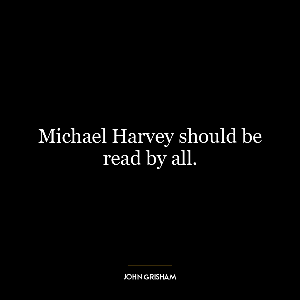 Michael Harvey should be read by all.