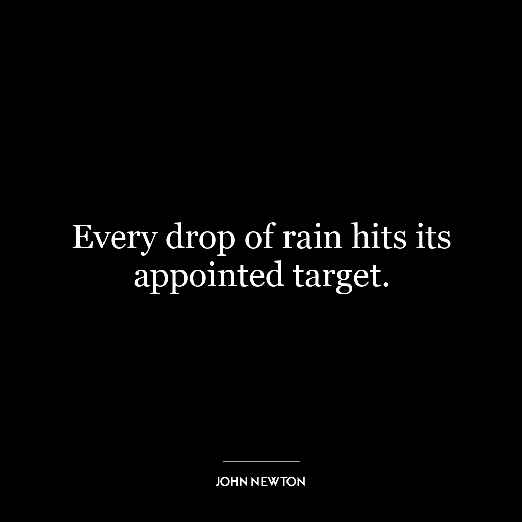 Every drop of rain hits its appointed target.