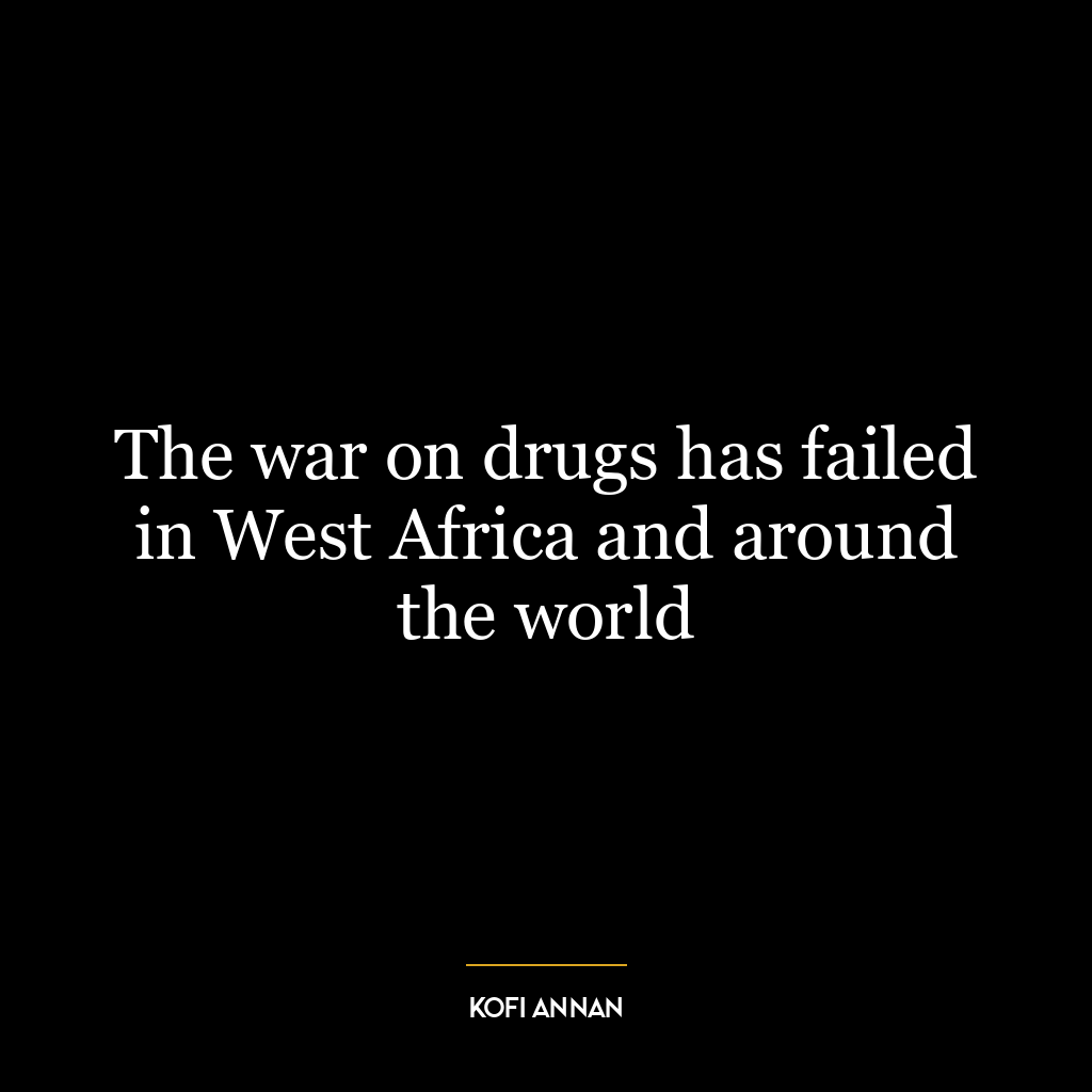 The war on drugs has failed in West Africa and around the world