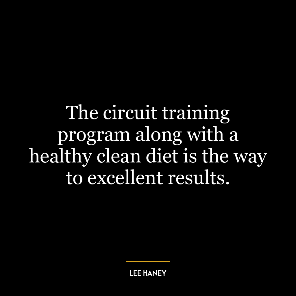 The circuit training program along with a healthy clean diet is the way to excellent results.