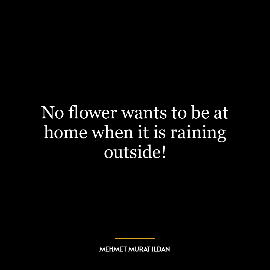 No flower wants to be at home when it is raining outside!