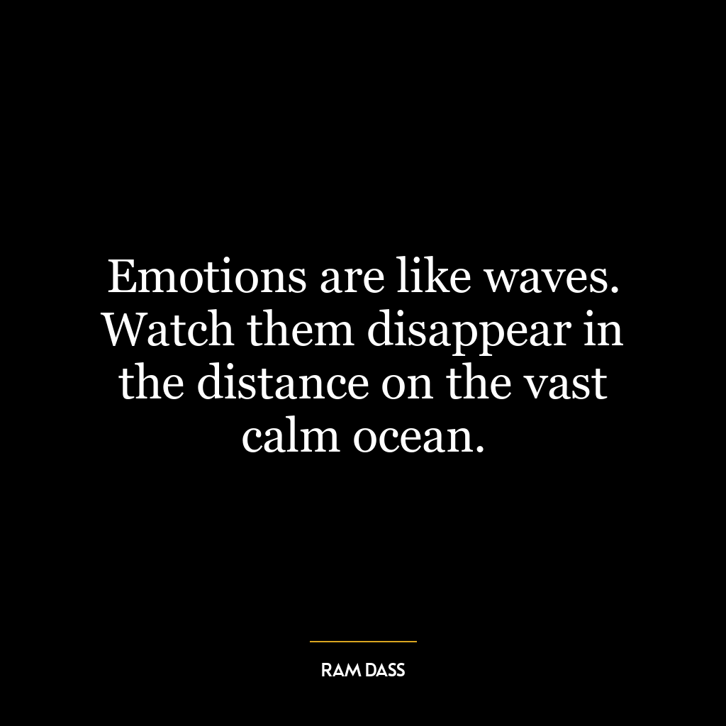 Emotions are like waves. Watch them disappear in the distance on the vast calm ocean.