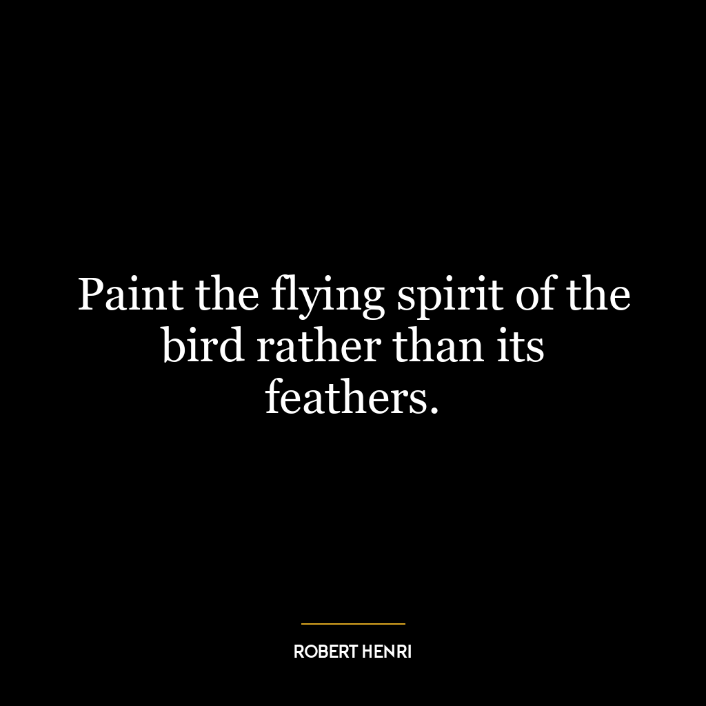 Paint the flying spirit of the bird rather than its feathers.