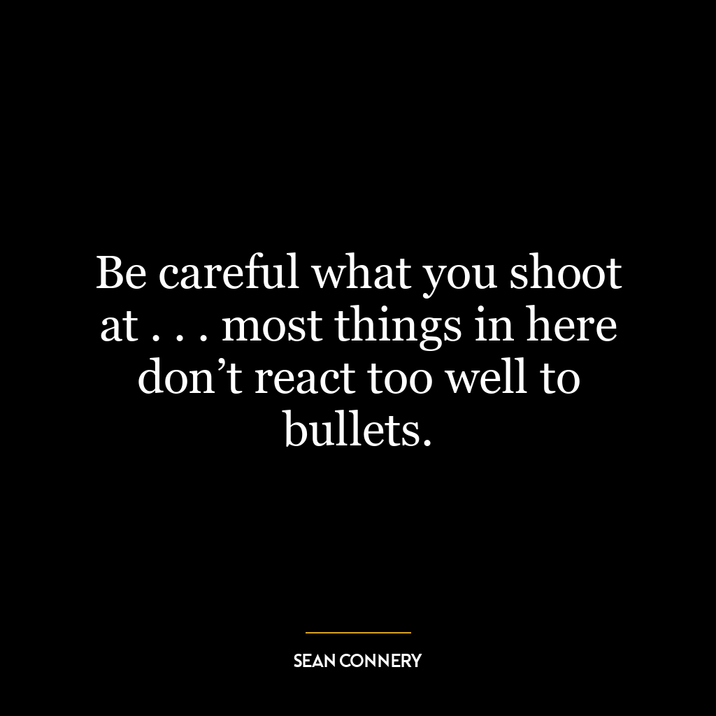 Be careful what you shoot at . . . most things in here don’t react too well to bullets.