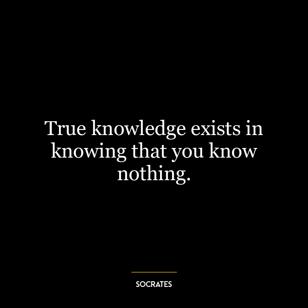 True knowledge exists in knowing that you know nothing.