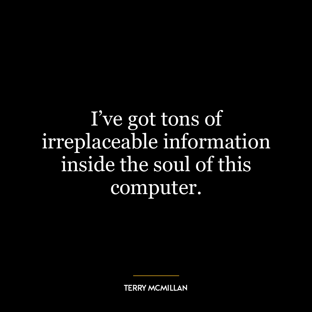 I’ve got tons of irreplaceable information inside the soul of this computer.