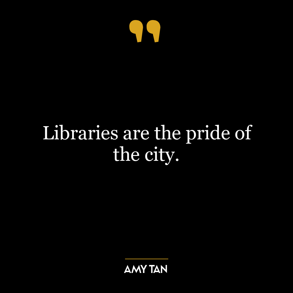 Libraries are the pride of the city.