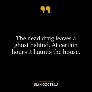 The dead drug leaves a ghost behind. At certain hours it haunts the house.