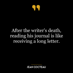 After the writer’s death, reading his journal is like receiving a long letter.