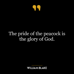 The pride of the peacock is the glory of God.