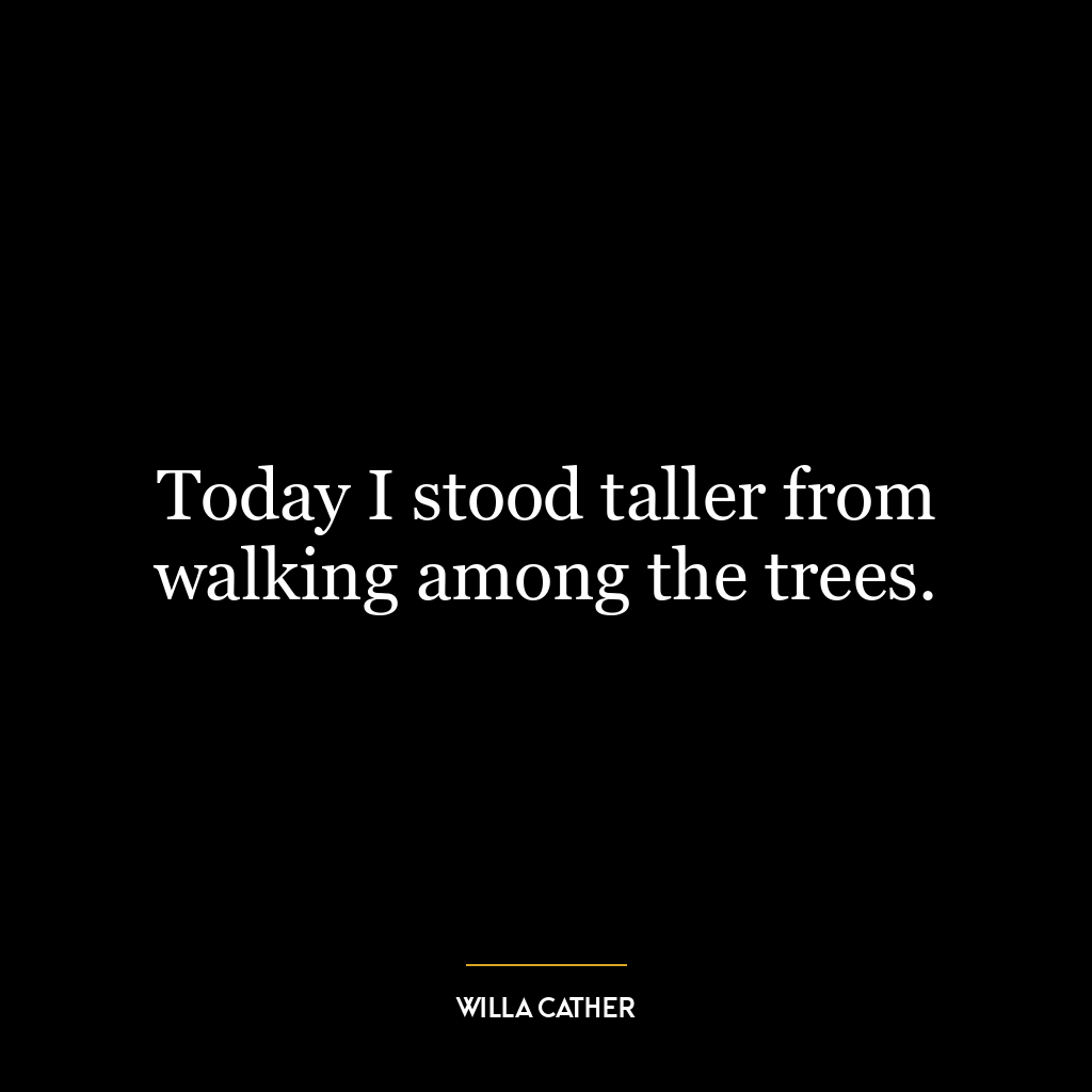 Today I stood taller from walking among the trees.