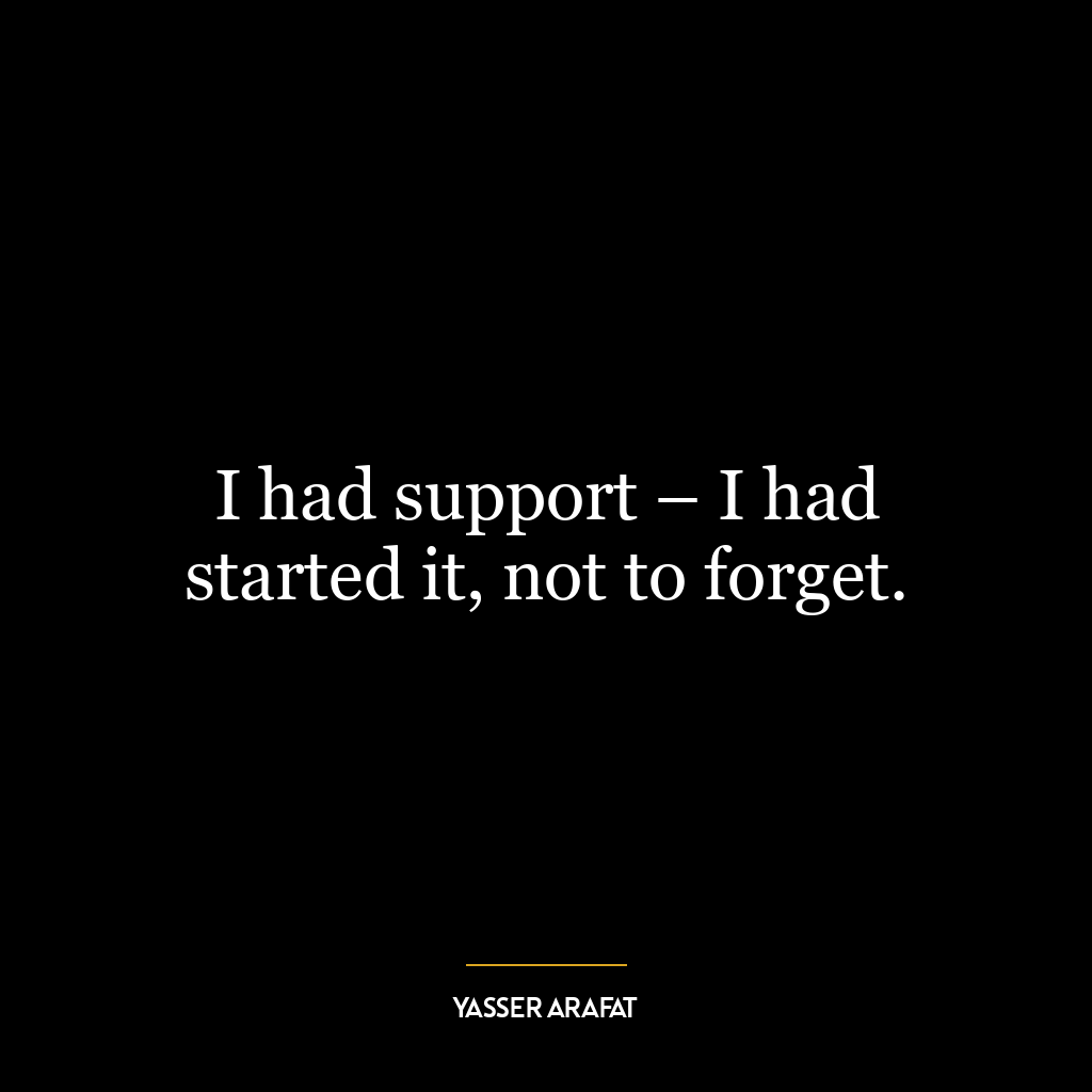 I had support – I had started it, not to forget.